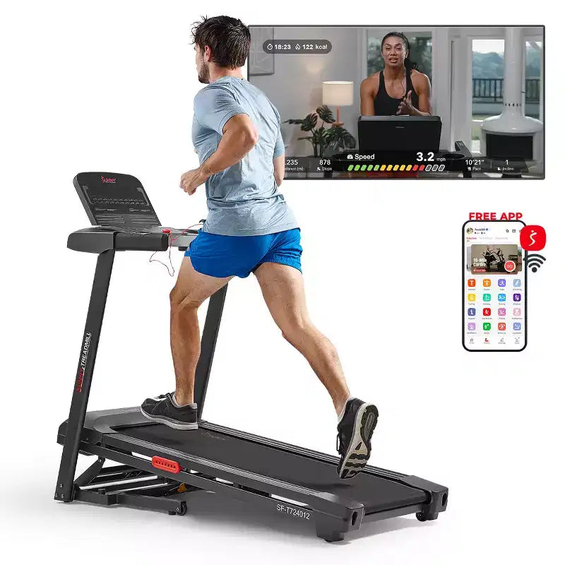 Tapis Roulant Smart Sunny Health & Fitness Active 400 AutoIncline con WiFi, Bluetooth, 15 Livelli di Inclinazione e Pedana Ammortizzata