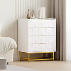 Coolmee 4 Drawer Dresser, Modern Dresser Drawers, Drawer Organizer with Metal Legs, Storage Chest Cabinet for Bedroom, Living Room, Hallway, Closet