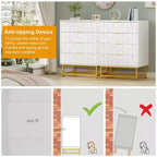 Coolmee 4 Drawer Dresser, Modern Dresser Drawers, Drawer Organizer with Metal Legs, Storage Chest Cabinet for Bedroom, Living Room, Hallway, Closet