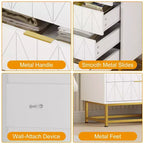 Coolmee 4 Drawer Dresser, Modern Dresser Drawers, Drawer Organizer with Metal Legs, Storage Chest Cabinet for Bedroom, Living Room, Hallway, Closet