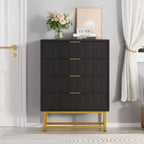 Coolmee 4 Drawer Dresser, Modern Dresser Drawers, Drawer Organizer with Metal Legs, Storage Chest Cabinet for Bedroom, Living Room, Hallway, Closet