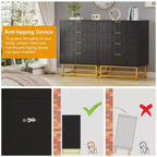 Coolmee 4 Drawer Dresser, Modern Dresser Drawers, Drawer Organizer with Metal Legs, Storage Chest Cabinet for Bedroom, Living Room, Hallway, Closet
