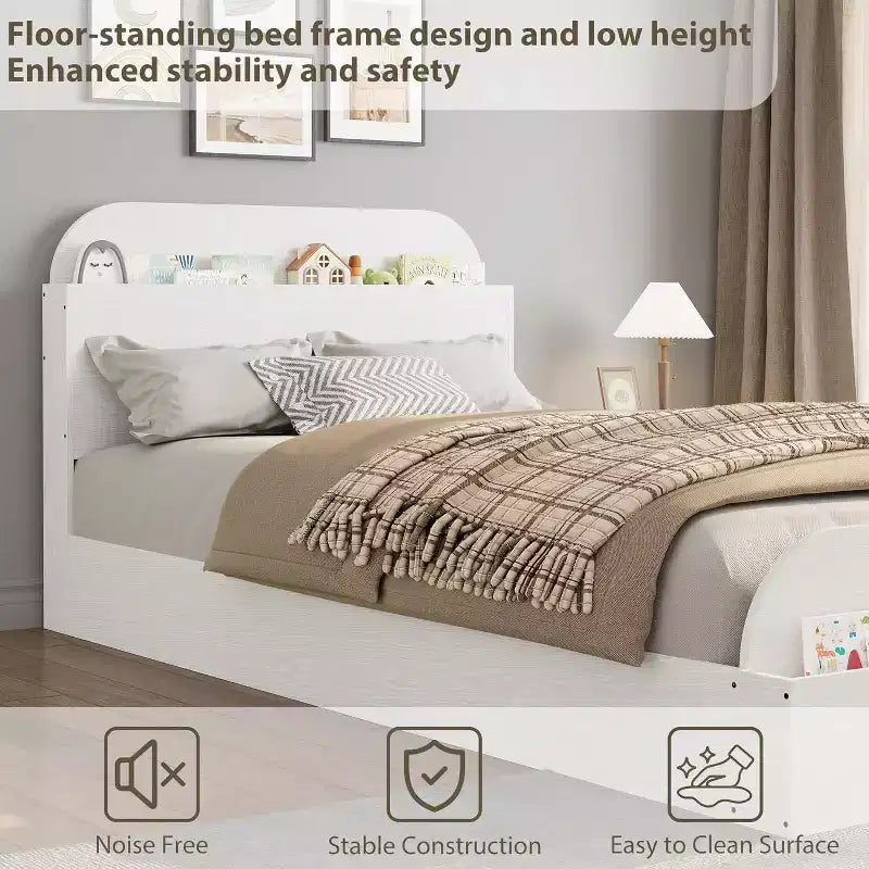 Acekool Twin Daybed with Trundle, Upholstered Sofa Bed Frame with Storage Drawers, Modern Couch Bed for Living Room or Bedroom