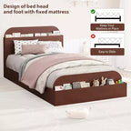 Acekool Twin Daybed with Trundle, Upholstered Sofa Bed Frame with Storage Drawers, Modern Couch Bed for Living Room or Bedroom