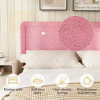 Dyonery Boucle Bed Frame,Black Upholstered Teddy Fabric Bed Frame with Headboard,No Box Spring Required, Adjustable Headboard, Easy Assembly