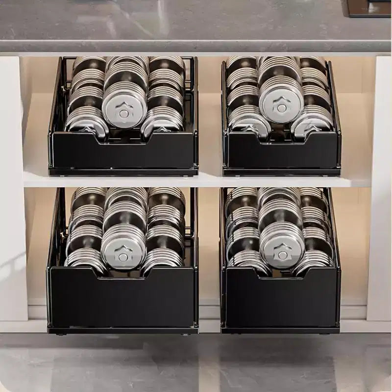 Pull Out Kitchen Cabinets Organizer, Pantry Pull Out Shelves, Metal Slide Out Storage Drawers No Drill Slide Out Drawers