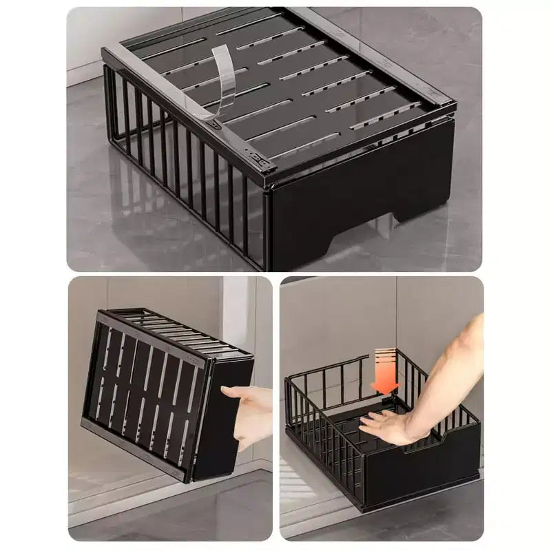 Pull Out Kitchen Cabinets Organizer, Pantry Pull Out Shelves, Metal Slide Out Storage Drawers No Drill Slide Out Drawers