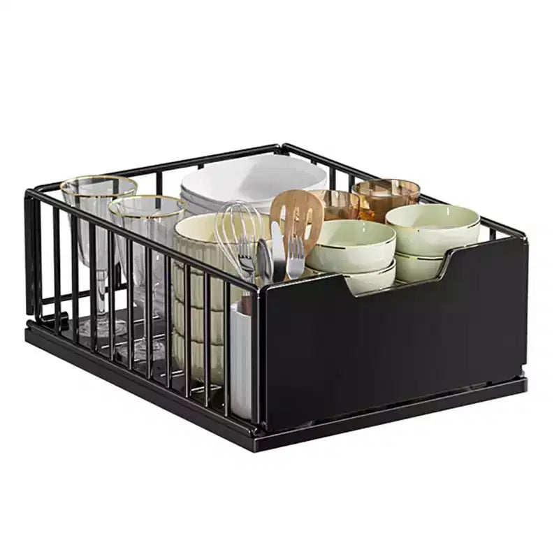 Pull Out Kitchen Cabinets Organizer, Pantry Pull Out Shelves, Metal Slide Out Storage Drawers No Drill Slide Out Drawers
