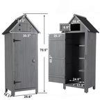 Garvee Wooden Tool Storage Shed, Outdoor Garden Shed Cabinet with Lockable Door, Waterproof & Durable Fir Wood Construction for Patio Lawn Backyard