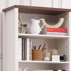 COZONY 72 Tall 6-Tier Farmhouse Bookshelf with Doors, Cabinet & Drawer  Wooden Bookcase with Adjustable Shelf for Living Room, Kitchen & Bedroom