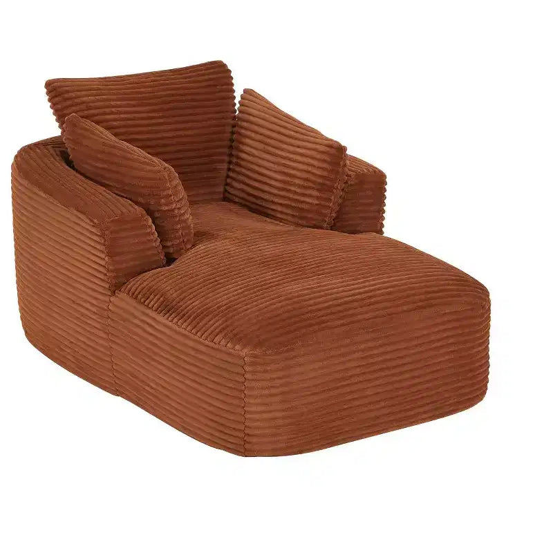 Single Full-compressed Sofa, Ultra Soft Coarse Grain Corduroy Recliner, Sleeper Couch with Seat Cushion with Spring Wrap, No Assembly
