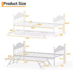 Daybed with Trundle,Metal Twin Size Day Bed,Sofa Bed Frame with Foldable Trundle Bed,Heavy Duty Steel Slats Platform for Living Room,Bedroom