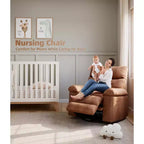 Poltrona reclinabile extra-large e ampia - Recliner a dondolo girevole a 360°, Recliner manuale grande in pelle PU, con imbottitura in spugna 1.5X e meccanismo reclinabile facile