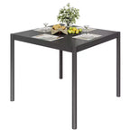 Black Outdoor Dining Table - Aluminum Top & Iron Frame Patio Table for Garden