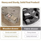 Coolmee 7 Drawers Dresser for Bedroom, Wood Rustic Chest of Drawers with Natural Texture, Storage Dressers Organizer for Bedroom, Living Room