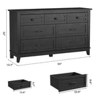 Coolmee 7 Drawers Dresser for Bedroom, Wood Rustic Chest of Drawers with Natural Texture, Storage Dressers Organizer for Bedroom, Living Room