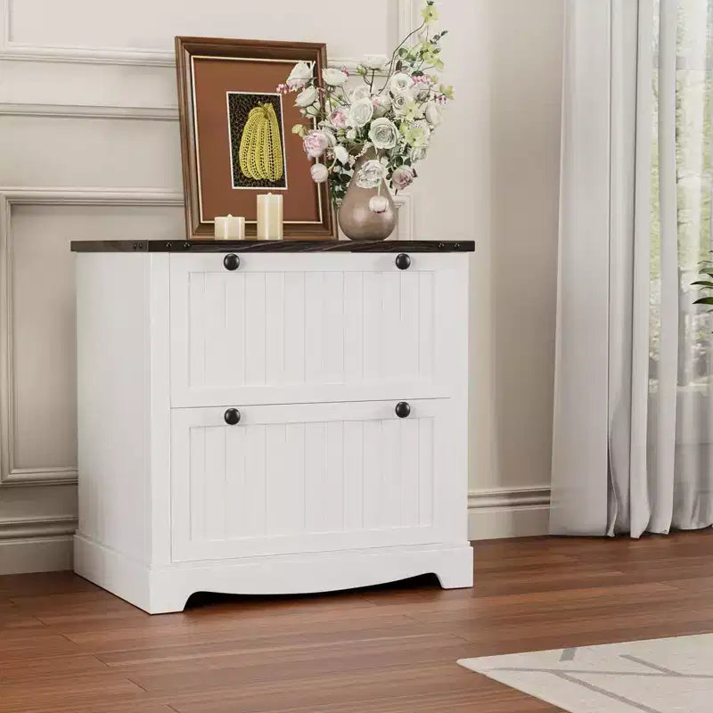 Farmhouse File Cabinets with 2 Drawers,30 File Cabinets with Hanging File Folders for A4/Letter/Legal Size Documents, Rustic Storage Cabinet Storage