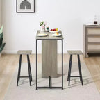 3-Piece Small Bar Table and Chairs Set  Space Saving Pub Table with Storage Drawer & Shelf, Retro