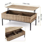 Lift Top Coffee Table, Mid Century Modern Coffee Table, Farmhouse Wooden Coffee Table with Hidden Storage Compartment, Rustic Center Table