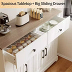 42.5 Farmhouse Buffet Cabinet - Storage Sideboard with Drawers & Adjustable Shelf for Dining Room