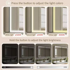 Bathroom Medicine Cabinet with LED Mirror, Surface or Recessed Mount, Dimmable Light, Anti-Fog, Adjustable Shelving