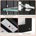 Bathroom Medicine Cabinet with LED Mirror, Surface or Recessed Mount, Dimmable Light, Anti-Fog, Adjustable Shelving