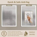 Bathroom Medicine Cabinet with LED Mirror, Surface or Recessed Mount, Dimmable Light, Anti-Fog, Adjustable Shelving