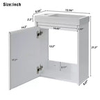 TROPOW 16 Bathroom Vanity with Sink Combo, Vanity Cabinet with Soft-Close Doors, Wall Bathroom Cabinet Floating Vanity Sink for Small Space