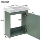 TROPOW 16 Bathroom Vanity with Sink Combo, Vanity Cabinet with Soft-Close Doors, Wall Bathroom Cabinet Floating Vanity Sink for Small Space