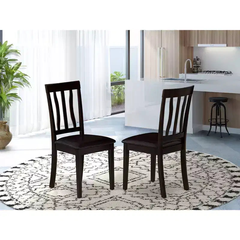 HomeStock Sedia da pranzo in legno massello color cappuccino stile moderno