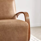 Spruce&Spring Modern Swivel Accent Chair & U-Shaped Wood Armrest
