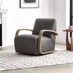 Spruce&Spring Modern Swivel Accent Chair & U-Shaped Wood Armrest