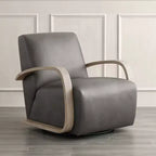 Spruce&Spring Modern Swivel Accent Chair & U-Shaped Wood Armrest