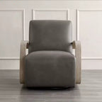 Spruce&Spring Modern Swivel Accent Chair & U-Shaped Wood Armrest