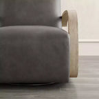 Spruce&Spring Modern Swivel Accent Chair & U-Shaped Wood Armrest