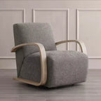 Spruce&Spring Modern Swivel Accent Chair & U-Shaped Wood Armrest