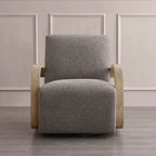 Spruce&Spring Modern Swivel Accent Chair & U-Shaped Wood Armrest
