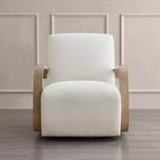 Spruce&Spring Modern Swivel Accent Chair & U-Shaped Wood Armrest