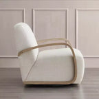 Spruce&Spring Modern Swivel Accent Chair & U-Shaped Wood Armrest