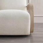 Spruce&Spring Modern Swivel Accent Chair & U-Shaped Wood Armrest