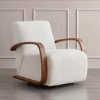 Spruce&Spring Modern Swivel Accent Chair & U-Shaped Wood Armrest