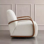 Spruce&Spring Modern Swivel Accent Chair & U-Shaped Wood Armrest