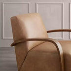 Spruce&Spring Modern Swivel Accent Chair & U-Shaped Wood Armrest