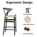 MAYEERTY Sgabello da bar Wishbone Weave completamente assemblato, beige, moderno e robusto per isola cucina