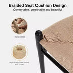 MAYEERTY Sgabello da bar Wishbone Weave completamente assemblato, beige, moderno e robusto per isola cucina