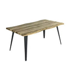 Tavolo da pranzo rettangolare Homy Casa 63 per 6 persone, tavolo moderno effetto legno con gambe in metallo nero