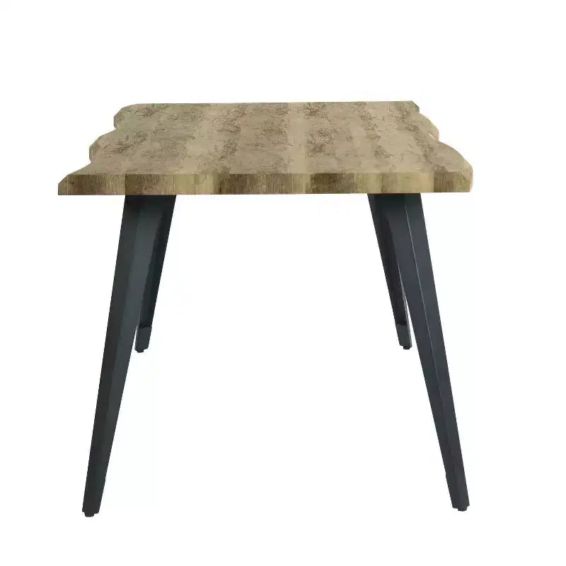Tavolo da pranzo rettangolare Homy Casa 63 per 6 persone, tavolo moderno effetto legno con gambe in metallo nero