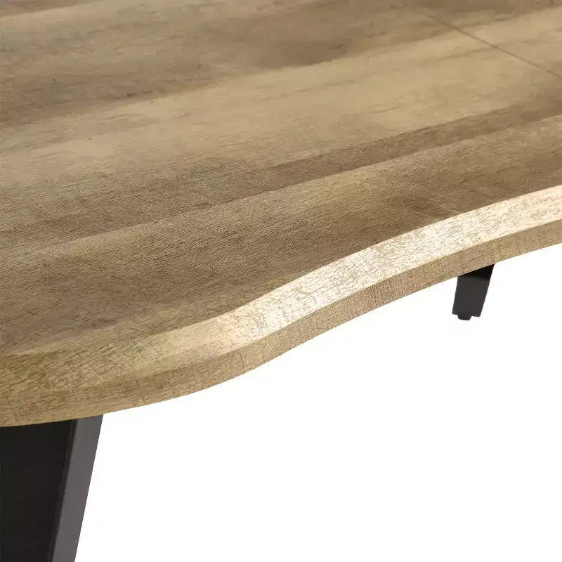 Tavolo da pranzo rettangolare Homy Casa 63 per 6 persone, tavolo moderno effetto legno con gambe in metallo nero