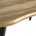 Tavolo da pranzo rettangolare Homy Casa 63 per 6 persone, tavolo moderno effetto legno con gambe in metallo nero