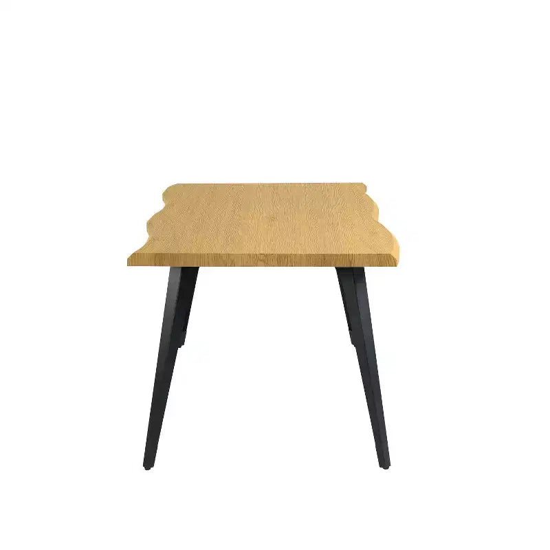 Tavolo da pranzo rettangolare Homy Casa 63 per 6 persone, tavolo moderno effetto legno con gambe in metallo nero